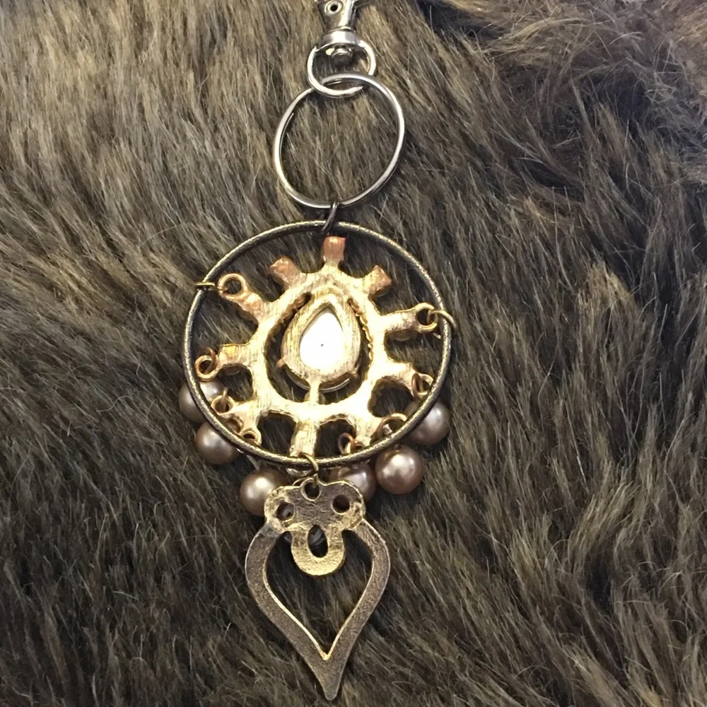 Vintage repurpose salvaged estate gem keychain